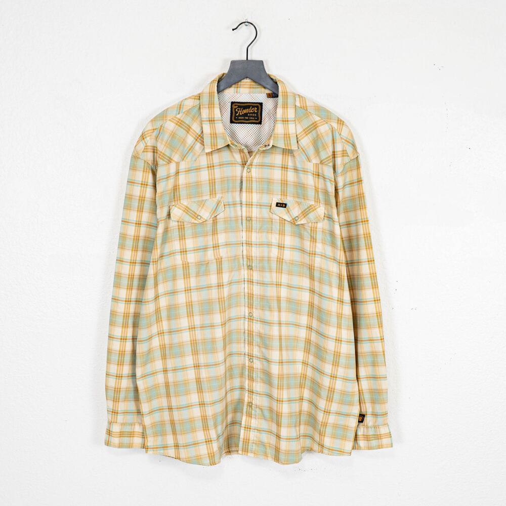 Howler Bros Men's H Bar B Tech Shirt Western Leon Plaid Size XL